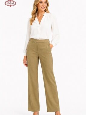 Y5 ng: Caslon Size 14 Silk Cotton Wide Leg Trousers NWT